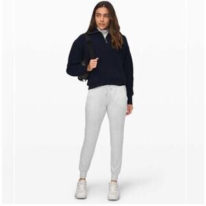 Lululemon Warm Down Joggers Soft Touch Heathered Core Ultra‎ Light Grey Size 2